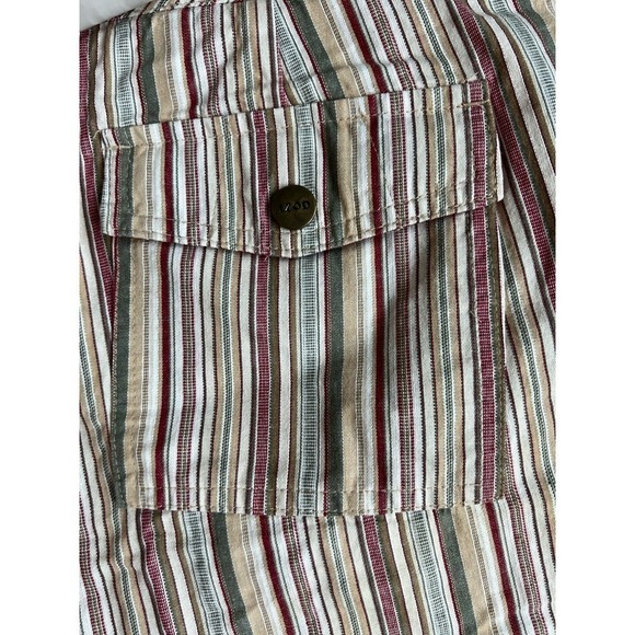 NWT Izod Hot Tropic Cropped Cargo Pants, Striped, Cranberry, size 16 - Picture 12 of 14